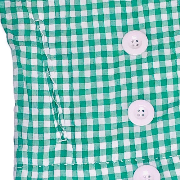 Max Studio Green White Check Plaid Mini Shorts 4 - Picture 6 of 7